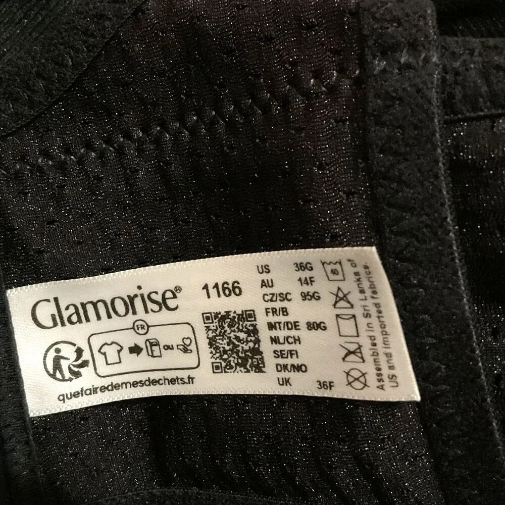 Glamorise Adjustable Wireless Sports Bra 1166 36G Plus Size